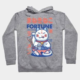 Maneki Neko fortune and noodle cat ramen Hoodie